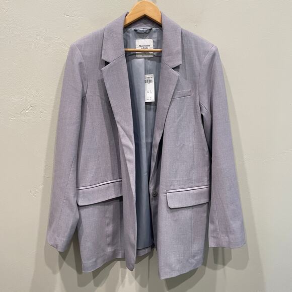 NWT Abercrombie & Fitch Women’s Classic Suiting Blazer in Grey - Size: Large - Picture 2 of 10